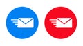 Email option icon flat trendy round button set Royalty Free Stock Photo