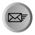 Email option icon metal silver round button metallic design circle isolated on white background black and white concept Royalty Free Stock Photo