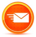 Email option icon natural orange round button Royalty Free Stock Photo