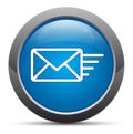 Email option icon premium blue round button vector illustration Royalty Free Stock Photo