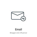 Email outline vector icon. Thin line black email icon, flat vector simple element illustration from editable blogger and Royalty Free Stock Photo