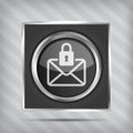 Email with padlock button icon Royalty Free Stock Photo