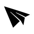 Email, paper plane icon. Black vector graphics