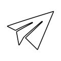 Email, paper plane line icon. Outline vector