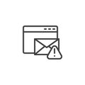 Email phishing alert line icon Royalty Free Stock Photo