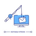 Email phishing line color icon