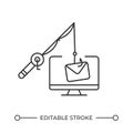 Email phishing line icon