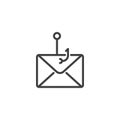 Email phishing line icon