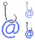 Email phishing malware Mosaic Icon of Trembly Items