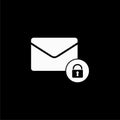 Email protection icon isolated on black background Royalty Free Stock Photo