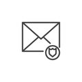 Email protection line icon Royalty Free Stock Photo