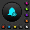 Email reminder dark push buttons with color icons