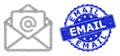 Distress Email Round Stamp and Recursion Open Email Icon Mosaic