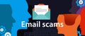 Email scam via smart-phone security fraud vector illustration Royalty Free Stock Photo