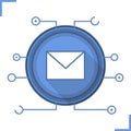 Email security flat design long shadow icon