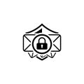 Email Security Icon. Flat Design