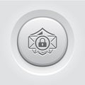 Email Security Icon. Grey Button Design