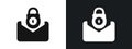 Email security key icon linear graphics set vector in black Royalty Free Stock Photo