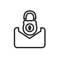Email security key icon linear vector graphics sign Royalty Free Stock Photo