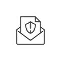 Email security line icon Royalty Free Stock Photo
