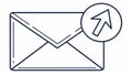 Email Send Action Icon Outline, vector design Generative AI Royalty Free Stock Photo