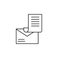 Email, send, document icon. Simple line, outline vector of information transfer icons for ui and ux, website or mobile application Royalty Free Stock Photo