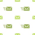 Email sending message seamless green on white pattern background mail documentation message correspondence