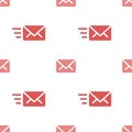 Email sending message seamless red on white pattern background mail message correspondence