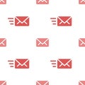 Email sending message seamless red on white pattern background mail message correspondence