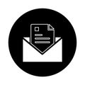 Email, sent, letter, newsletter icon. Black vector design Royalty Free Stock Photo