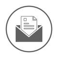 Email, sent, letter, newsletter icon. Gray vector design