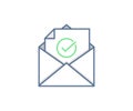 Email Sent or Received icon concept. Envelope with check mark vector design Royalty Free Stock Photo