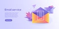 Email service isometric vector illustration. Electronic mail mes