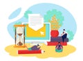 Email service, send letter vector illustration. Mail marketing, flat newsletter and business computer online web design.