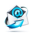 Email at sign icon in letter