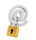 Email Sign Padlock Isolated