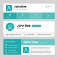 Email signature template design. Corporate mail business email signature vector banner