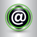Email silver green icon Royalty Free Stock Photo