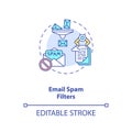 Email spam filters concept icon