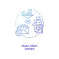 Email spam filters concept icon