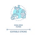 Email spam filters concept icon