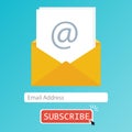 Email subscribe button flat vector