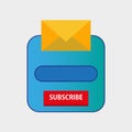 Email subscribe newsletter popup form template online. Marketing icon button icon design. Web subscription website envelope mail.