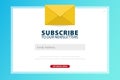 Email subscribe, online newsletter, submit button. Envelope and subscribe button. UI UX design. Vector illustration. Royalty Free Stock Photo