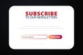 Email subscribe, online newsletter, submit button. Envelope and subscribe button. UI UX design. Vector illustration. Royalty Free Stock Photo