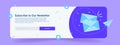 Email subscription, an online mailing list template with a mailbox and a send button for a block of sections of bright