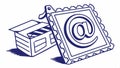 Email symbol with box, message and inbox icon graphic vector design Generative AI Royalty Free Stock Photo