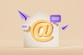 Email symbol, envelope, paper planes and speech bubbles Royalty Free Stock Photo