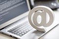 Email symbol on laptop computer Royalty Free Stock Photo