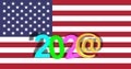 Email symbol. Poster referring to voting. Presidential elections of the United States of America, 2020.